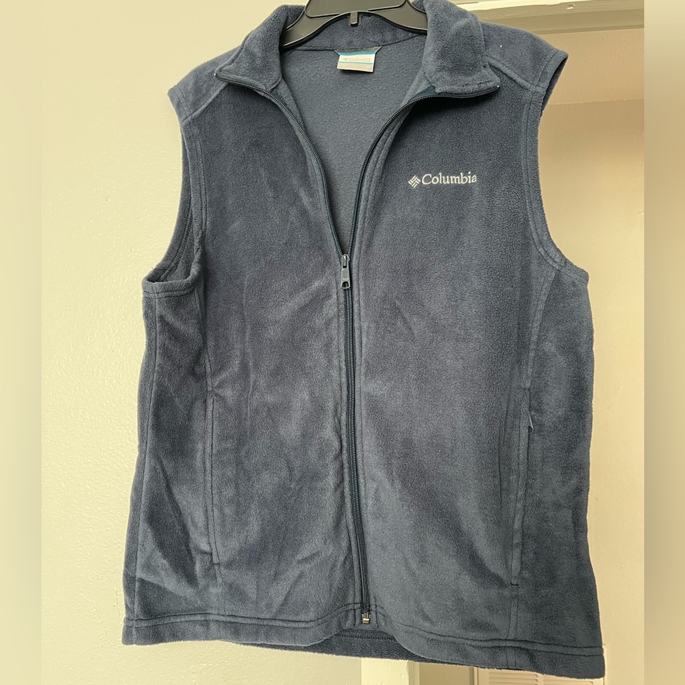 Columbia Navy Blue Fleece Vest Size Medium